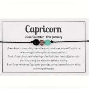 NWT! Capricorn ️ Natural Faceted Stone Handmade Braided Beaded Bracelet NEW